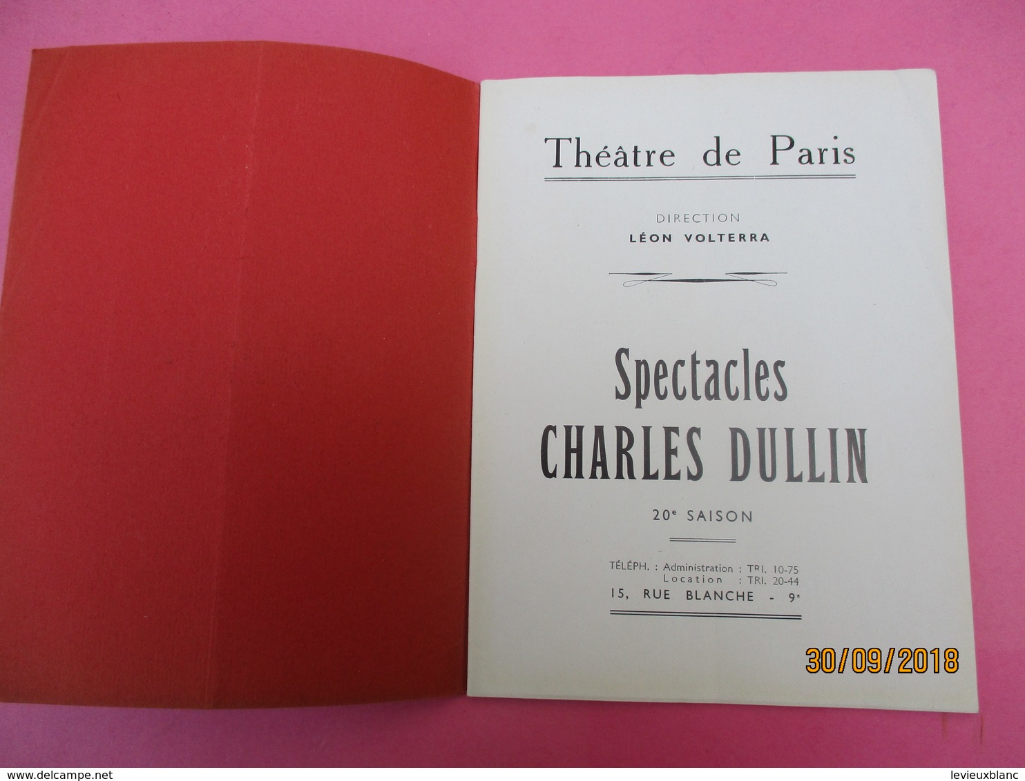 Théatre De PARIS/ Spectacles Charles DULLIN/Mamouret/Jean Sarment/  1941            PROG188 - Programma's