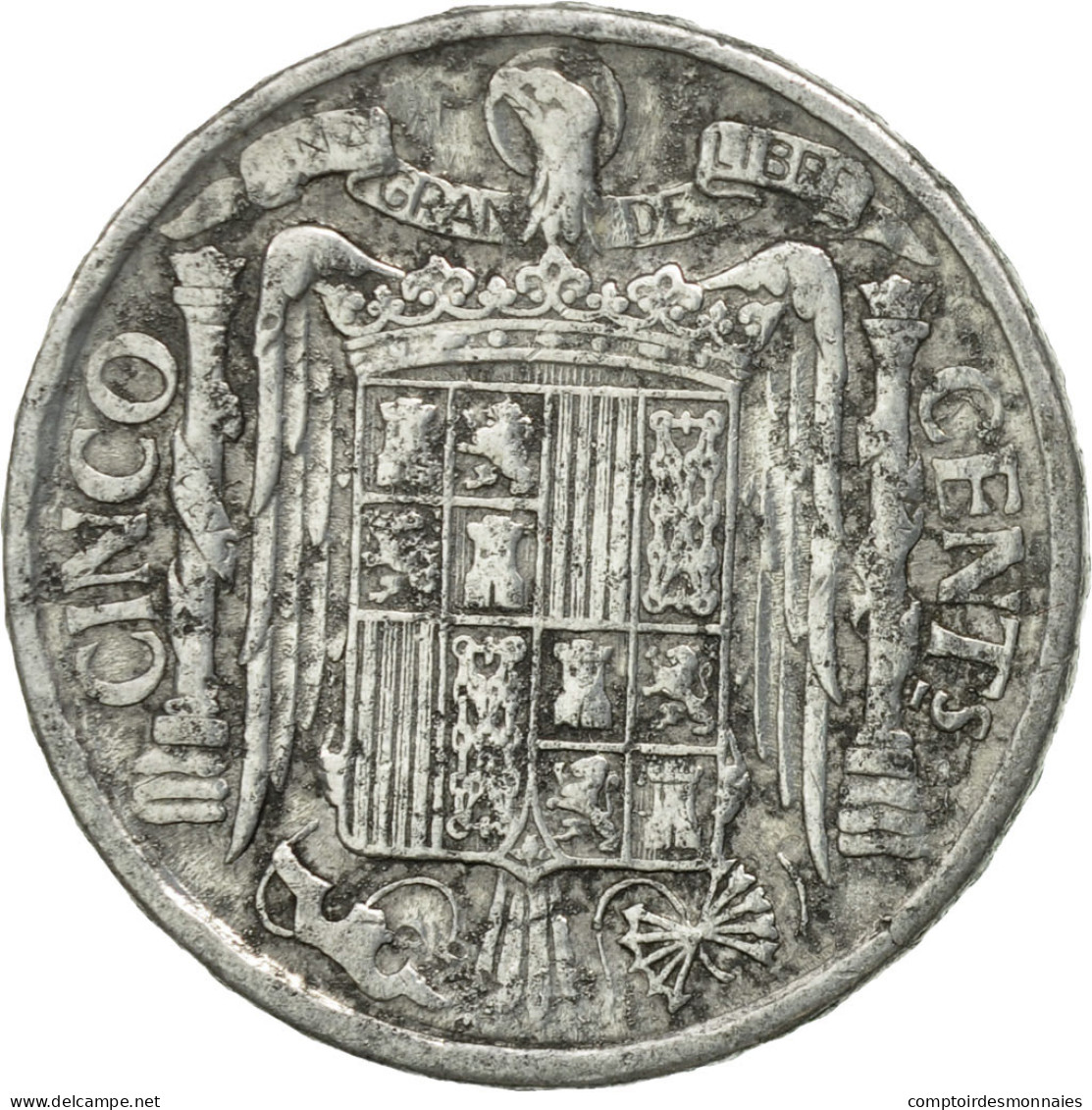 Monnaie, Espagne, 5 Centimos, 1945, TB, Aluminium, KM:765 - 5 Centiemen