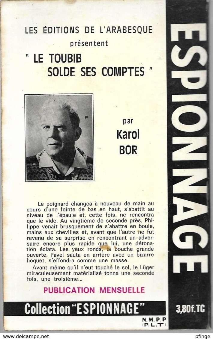 Le Toubib Solde Ses Comptes Par Karol Bor   - L'arabesque Espionnage N°522 - Editions De L'Arabesque