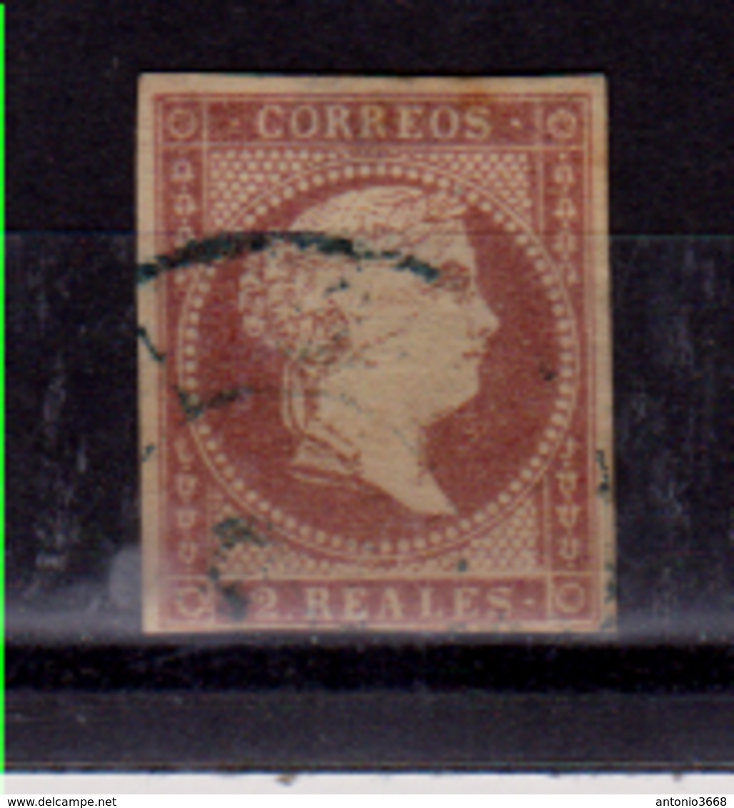 Año 1856 Edifil 50 2 RI Sabel II Matasellos Rueda Carreta - Usados