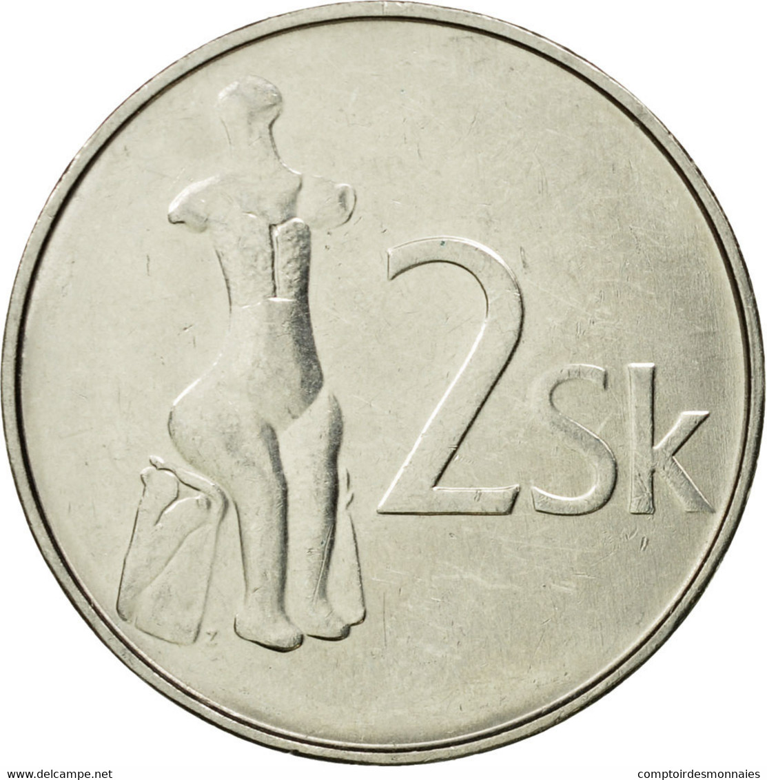 Monnaie, Slovaquie, 2 Koruna, 2002, TTB, Nickel Plated Steel, KM:13 - Slowakei