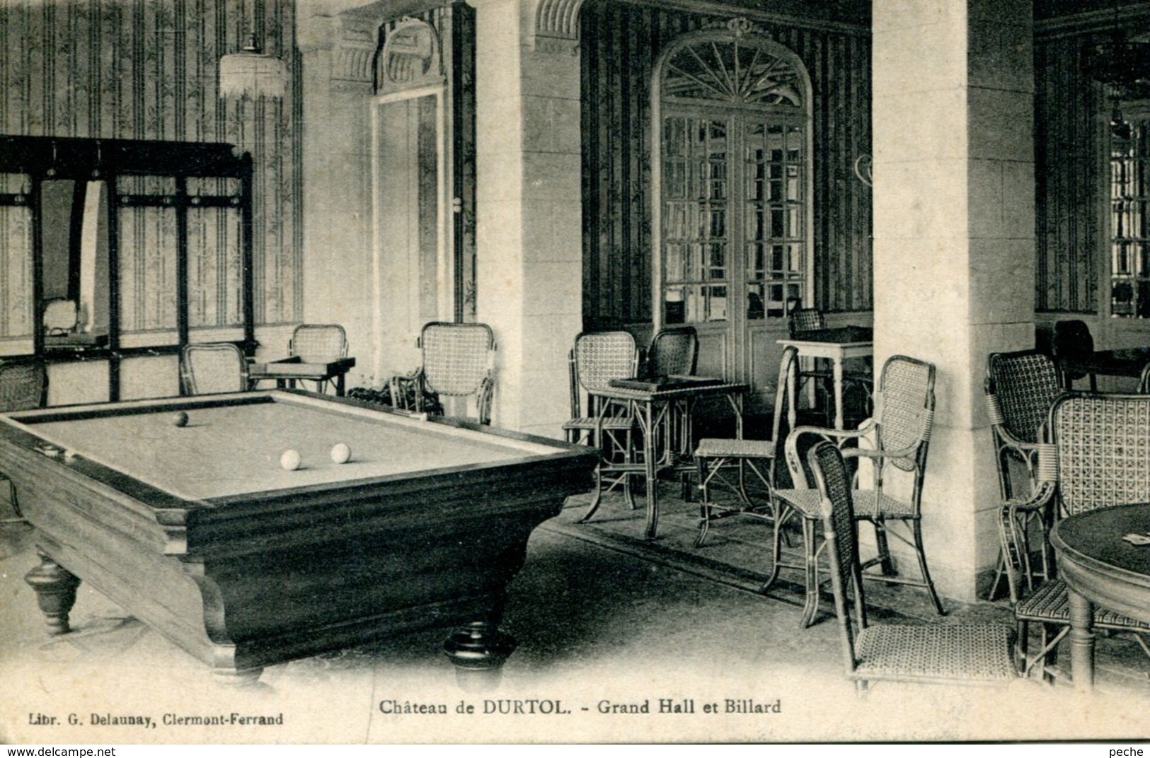 N°65290 -cpa Château De Durtol -gran Hall Et Billard- - Autres & Non Classés