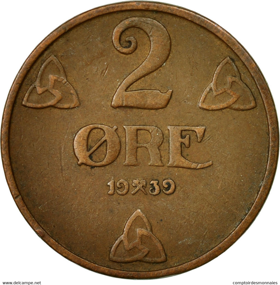 Monnaie, Norvège, Haakon VII, 2 Öre, 1939, TTB, Bronze, KM:371 - Norvège