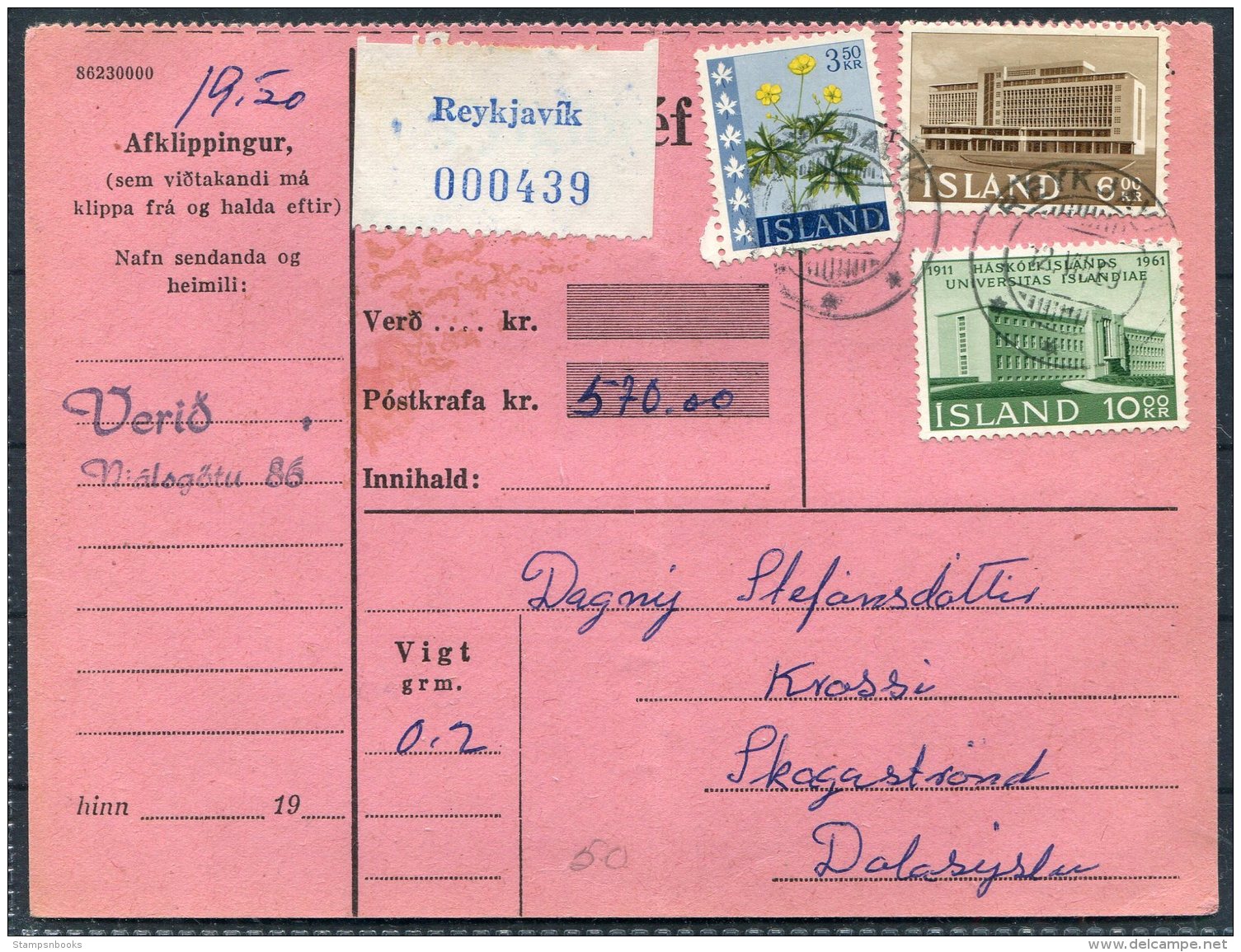 Iceland Pacelcard Reykjavik - Covers & Documents