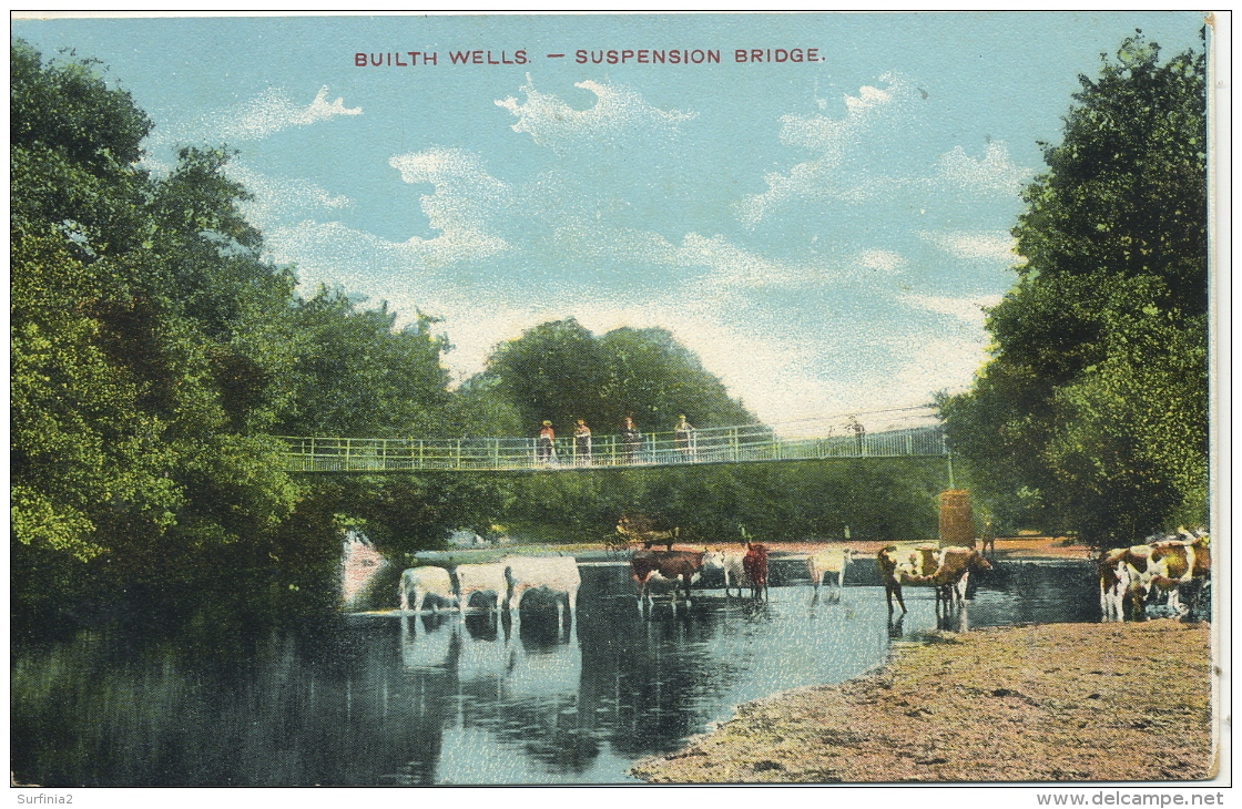 RADNORSHIRE -  BUILTH WELLS -  SUSPENSION BRIDGE   Pow14 - Radnorshire