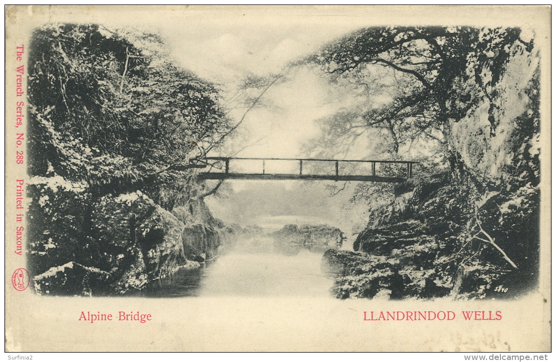 RADNORSHIRE -  LLANDRINDOD WELL - ALPINE BRIDGE - UNDIVIDED BACK  Pow6 - Radnorshire