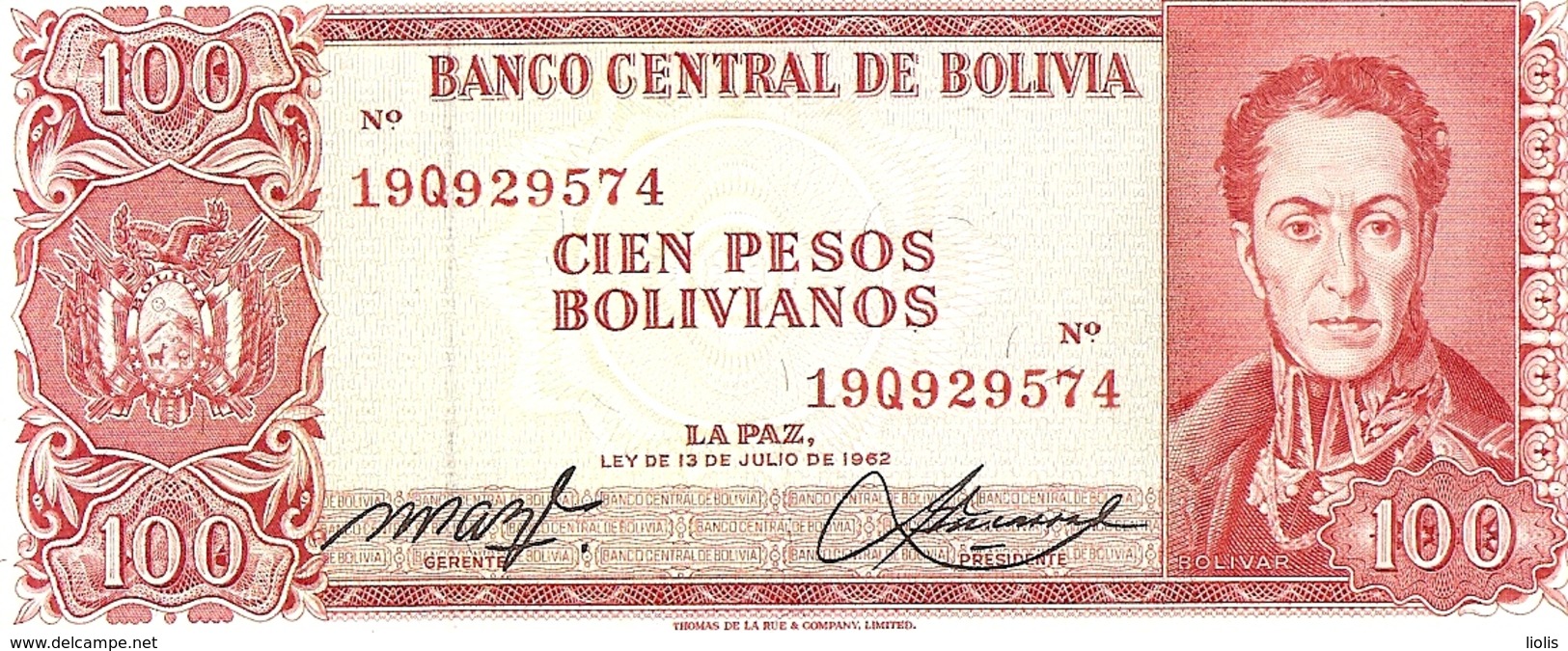 Bolivia  P-163  BolivianoS  1962 - Bolivie