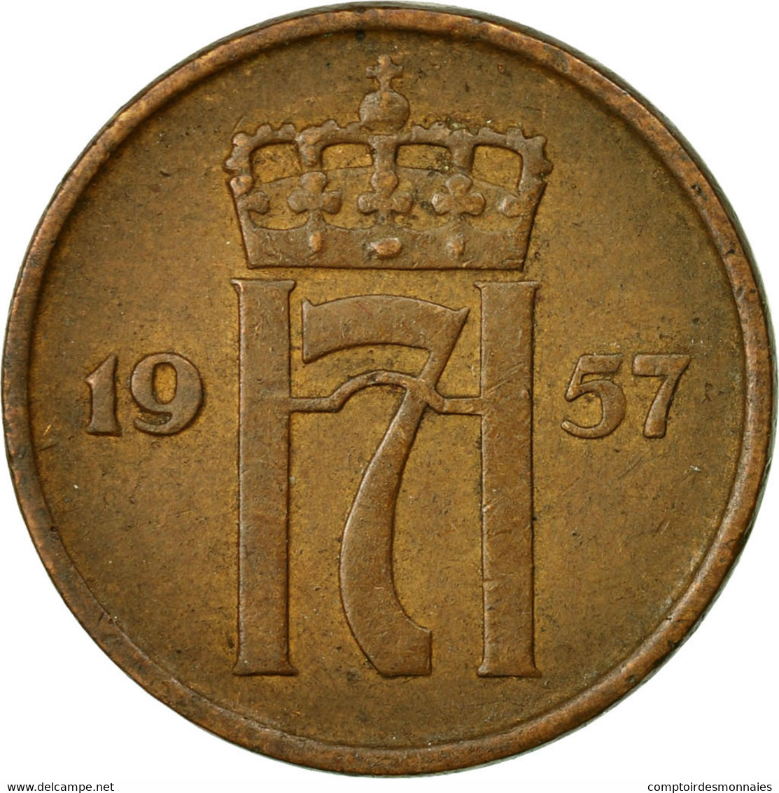 Monnaie, Norvège, Haakon VII, 2 Öre, 1957, TTB, Bronze, KM:399 - Norvège