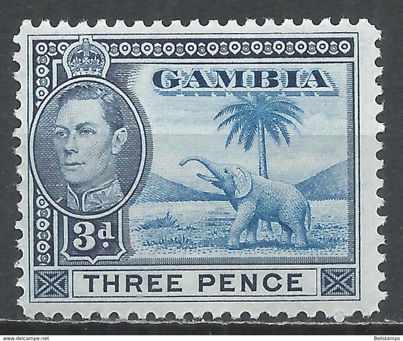 Gambia 1938. Scott #136 (M) King George VI And Elephant * - Gambie (...-1964)