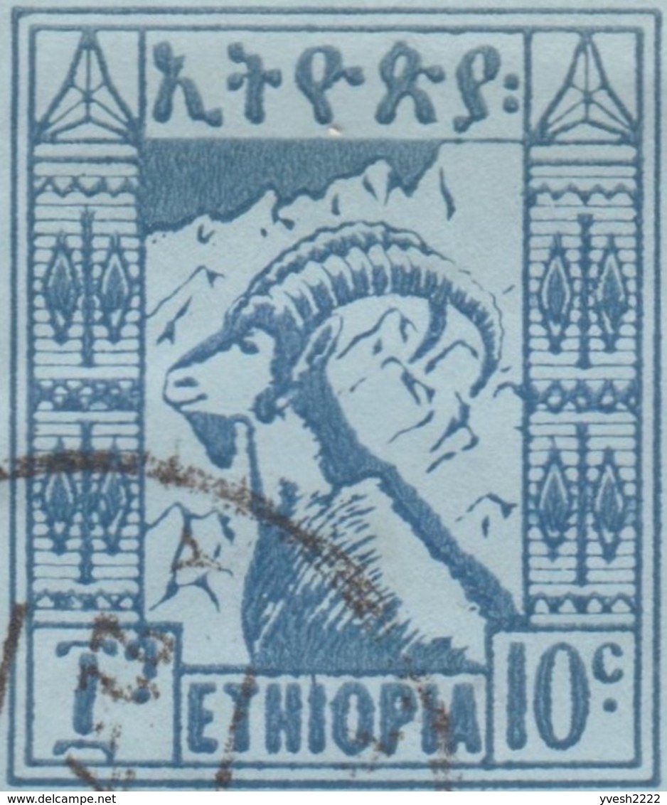 Éthiopie 1978 à 1986. Quatre Aérogrammes Différents Utilisés Commercialement. Bouquetin Dans La Montagne - Mountains