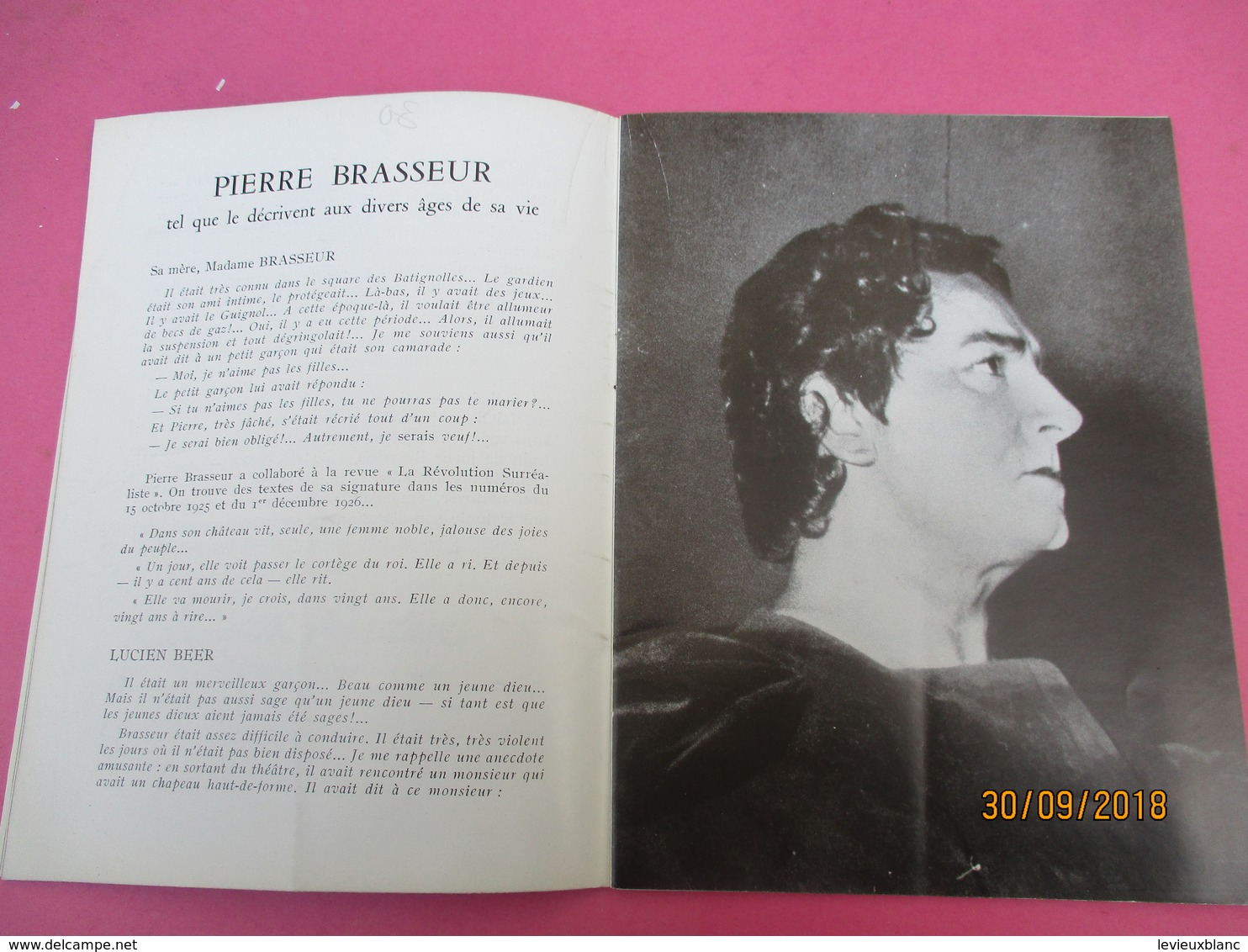 Théatre Sarah BERNHARDT/ KEAN Alexandre Dumas/ JP Sartre/Pierre BRASSEUR/Claude GENSAC /29 Avril 1954      PROG192 - Programma's