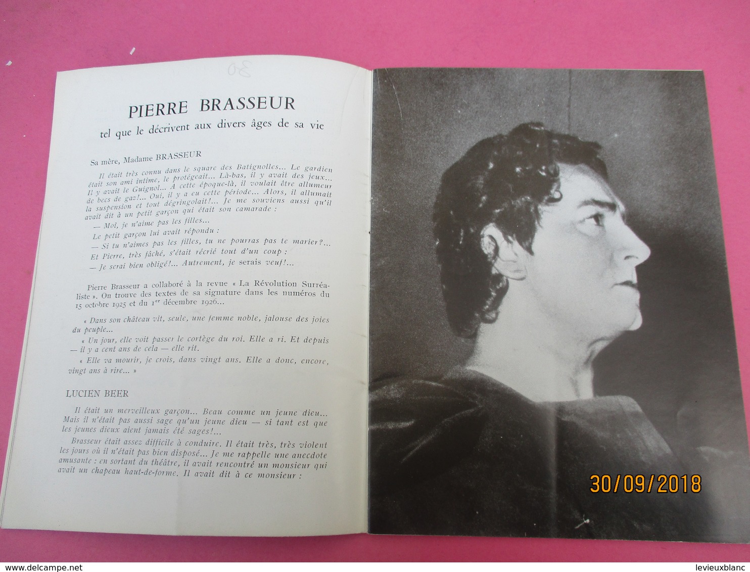 Théatre Sarah BERNHARDT/ KEAN Alexandre Dumas/ JP Sartre/Pierre BRASSEUR/Claude GENSAC /29 Avril 1954      PROG192 - Programmes