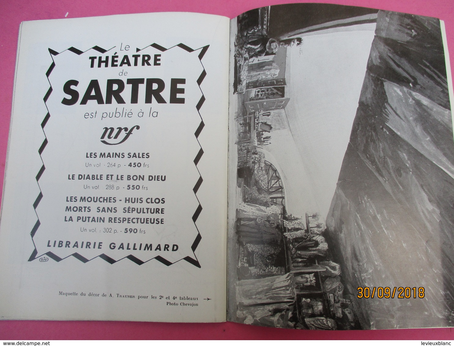 Théatre Sarah BERNHARDT/ KEAN Alexandre Dumas/ JP Sartre/Pierre BRASSEUR/Claude GENSAC /29 Avril 1954      PROG192