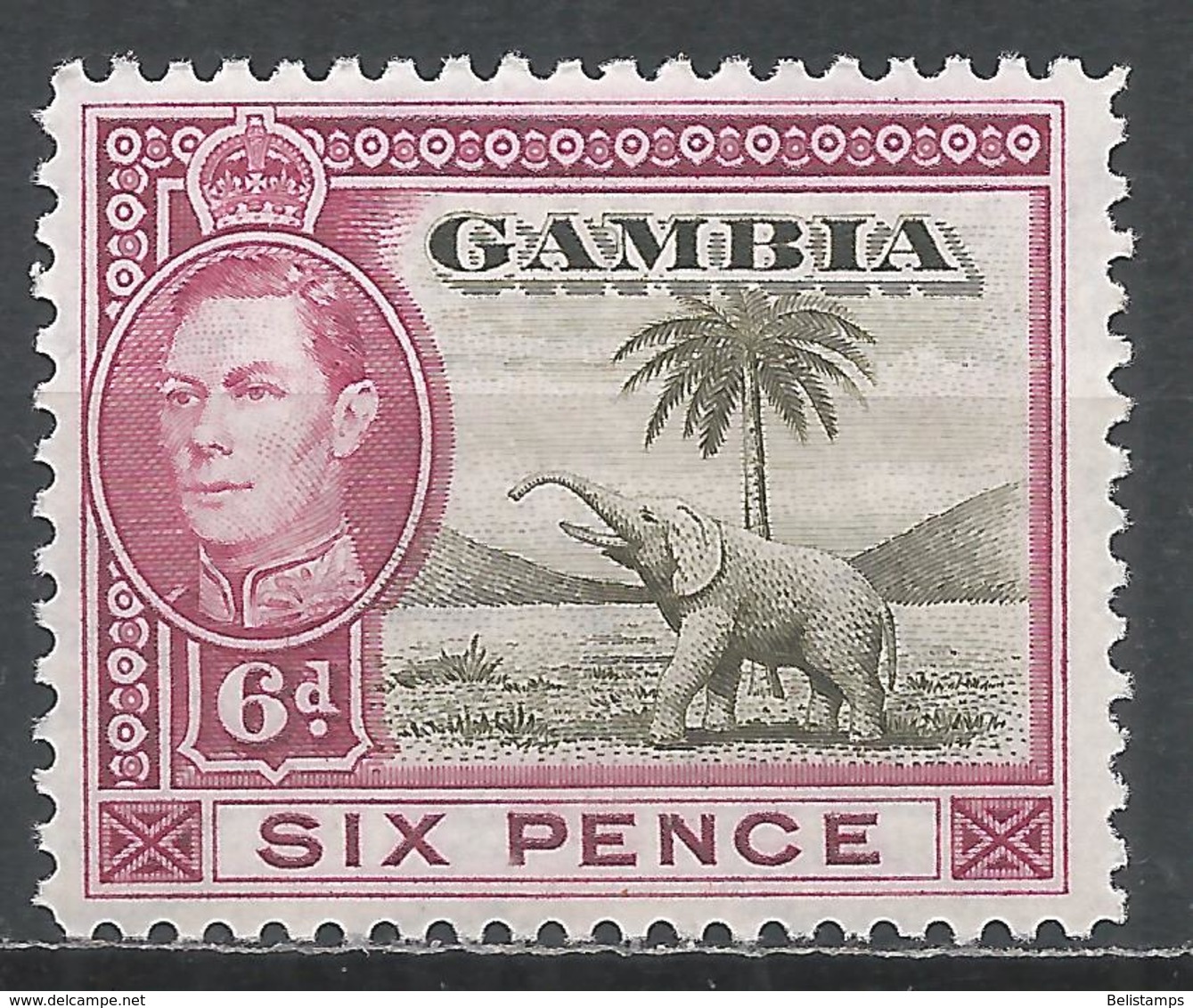 Gambia 1938. Scott #137 (M) King George VI And Elephant * - Gambia (...-1964)