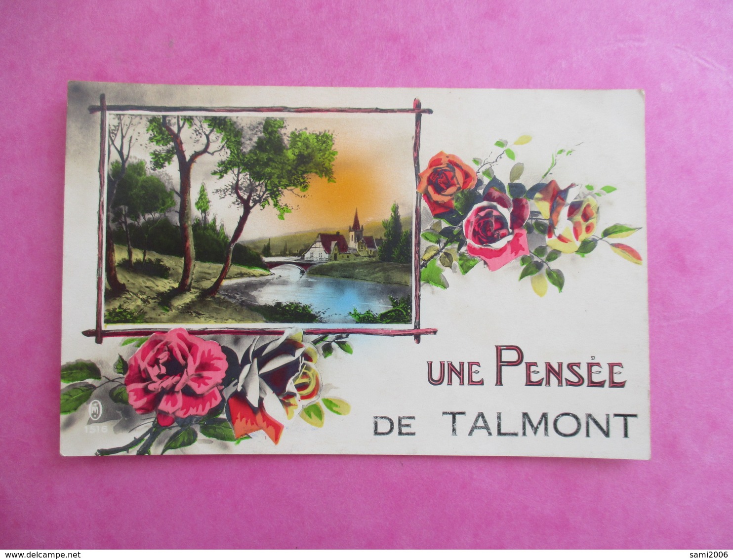 CPA 85 UNE PENSEE DE TALMONT FANTAISIE FLEURS - Talmont Saint Hilaire