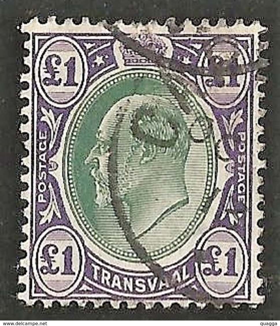 Transvaal 1908. 1 Pound Dark Green And Violet (wmk.MCA). SACC 278a, SG 272a. - Transvaal (1870-1909)