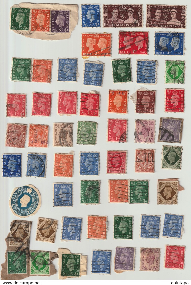 Lot De 106 Timbres Anciens Grande Bretagne - Old Stamps Britain - Sonstige & Ohne Zuordnung