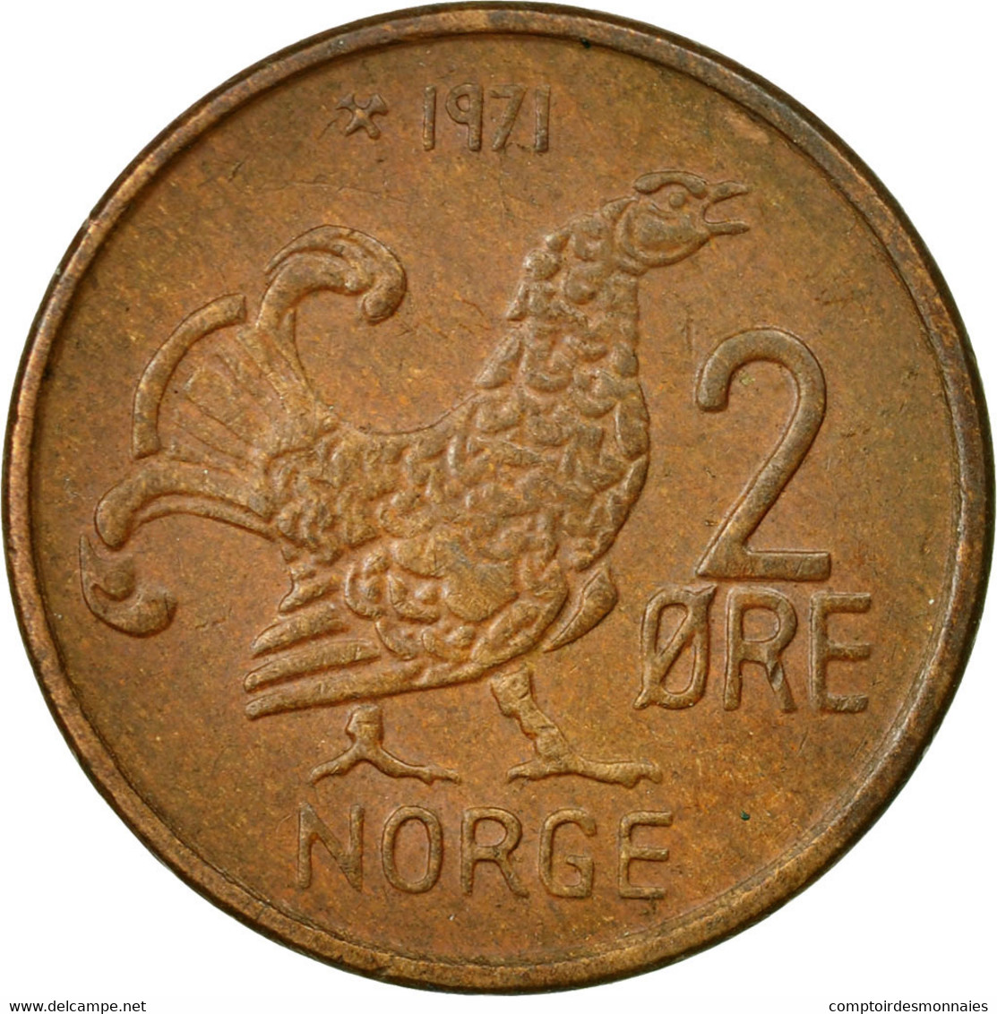 Monnaie, Norvège, Olav V, 2 Öre, 1971, TTB, Bronze, KM:410 - Norvège