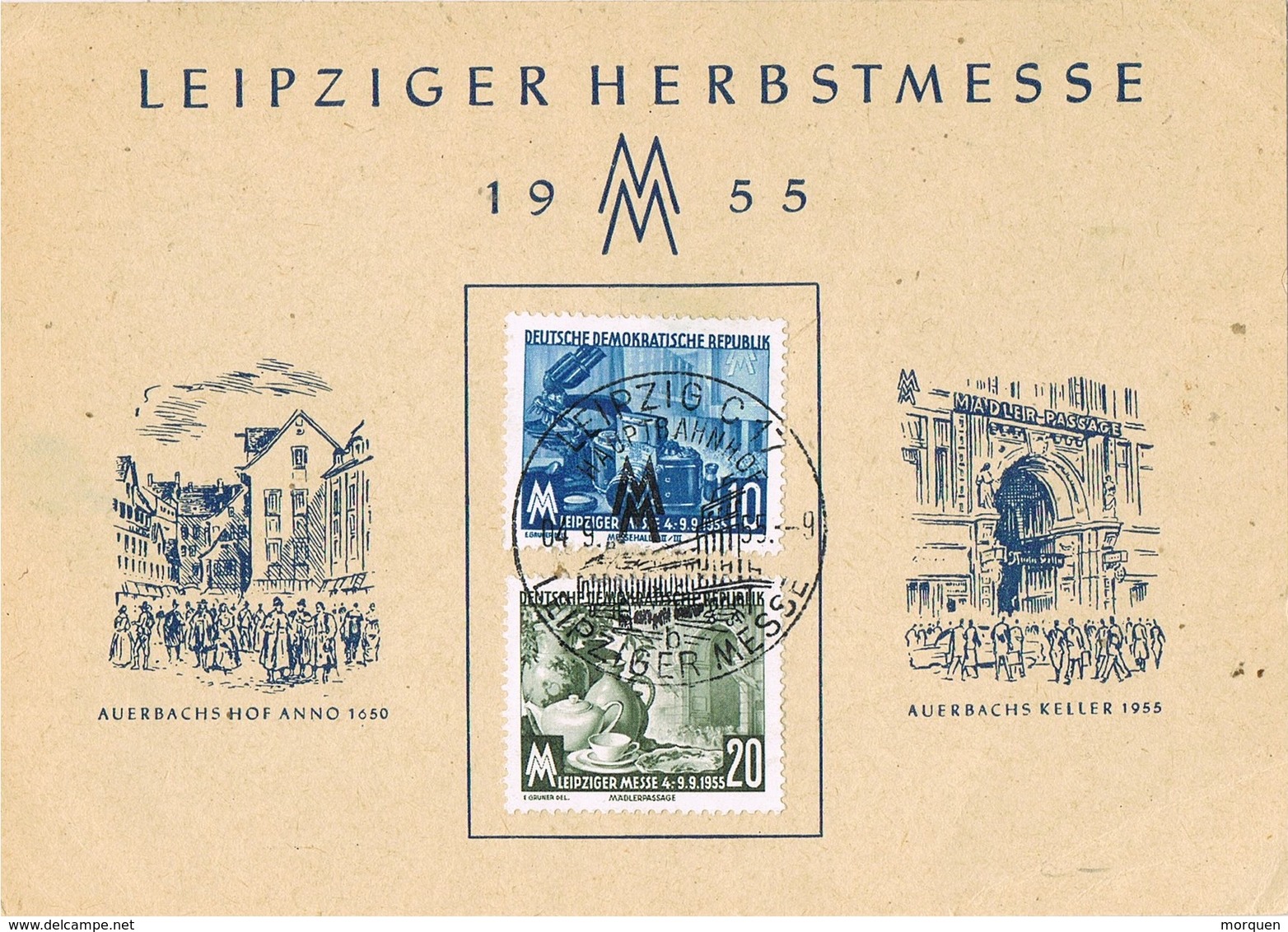 30085. Tarjeta LEIPZIG (Alemania DDR) 1955. Leipziger HerbstMesse - Briefe U. Dokumente