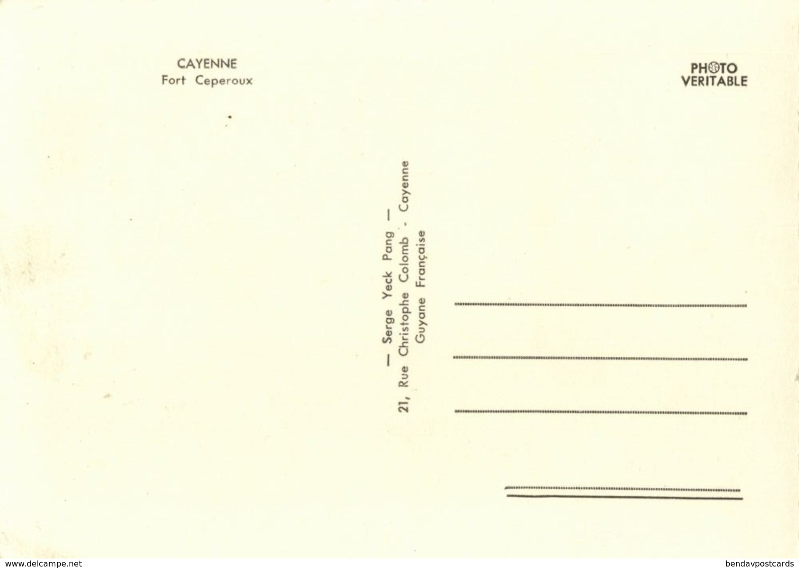 French Guiana, Guyane, CAYENNE, Fort Ceperoux (1960s) Postcard - Autres & Non Classés