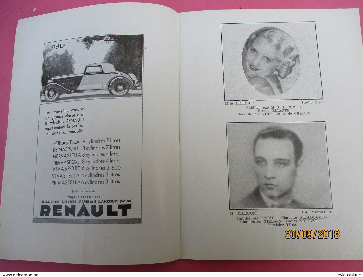 Théatre De PARIS/Volterra/Tovaritch/Jacques DEVAL/Elvire Popesco/Mirval/Renault/Delage/Chenard/Saison 1933-1934  PROG195 - Programmes