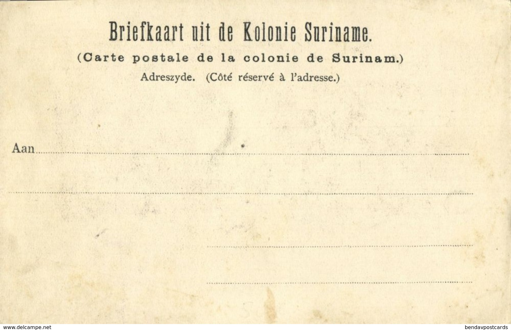 Suriname, PARAMARIBO, Aerial View Harbour And Gravenstraat (1899) Postcard - Suriname