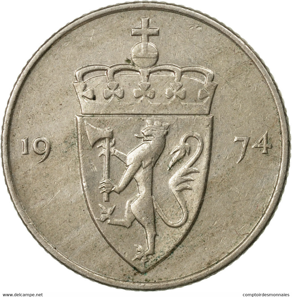 Monnaie, Norvège, Olav V, 50 Öre, 1974, TTB, Copper-nickel, KM:418 - Norvège