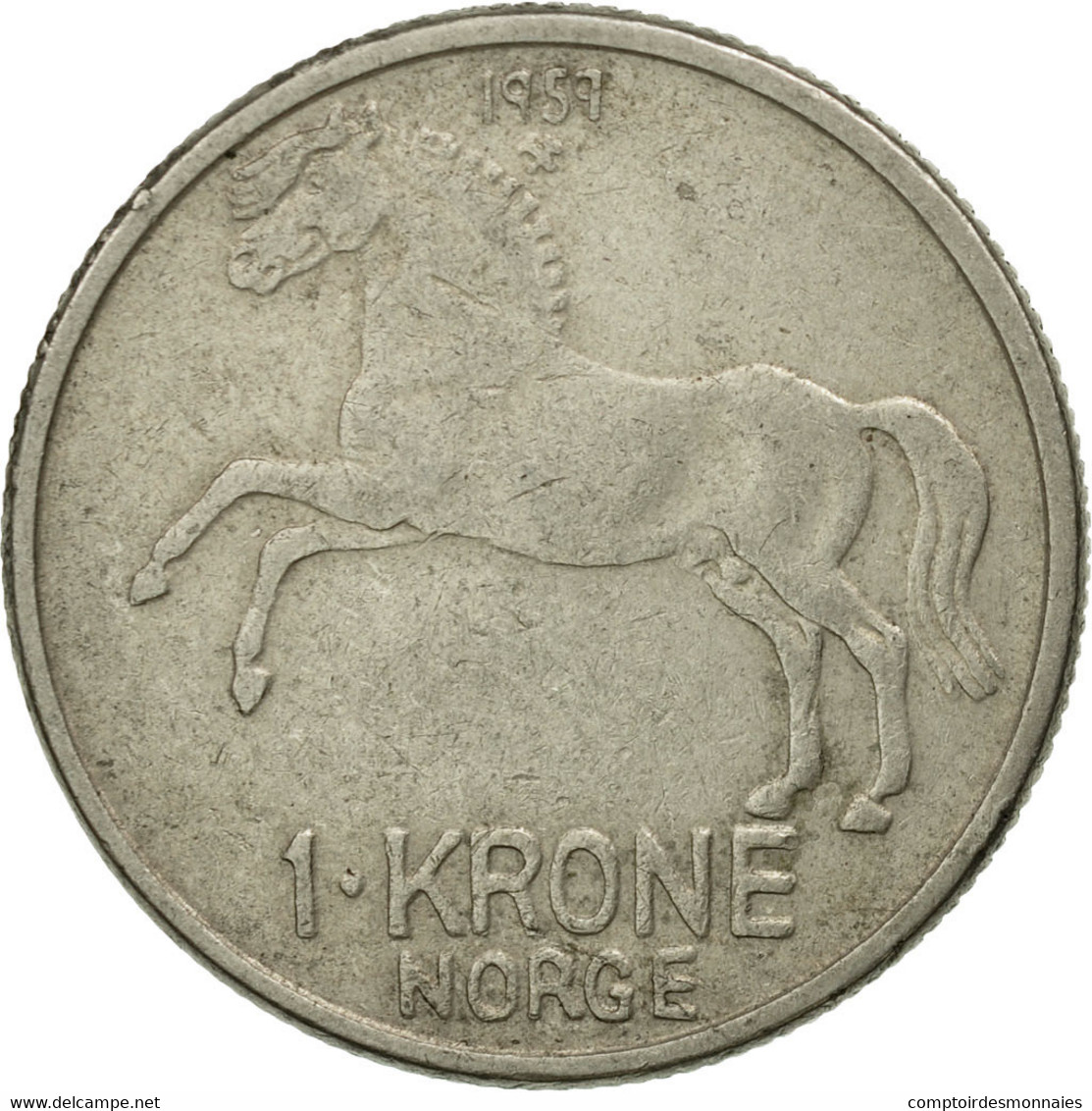 Monnaie, Norvège, Olav V, Krone, 1959, TTB, Copper-nickel, KM:409 - Norvège