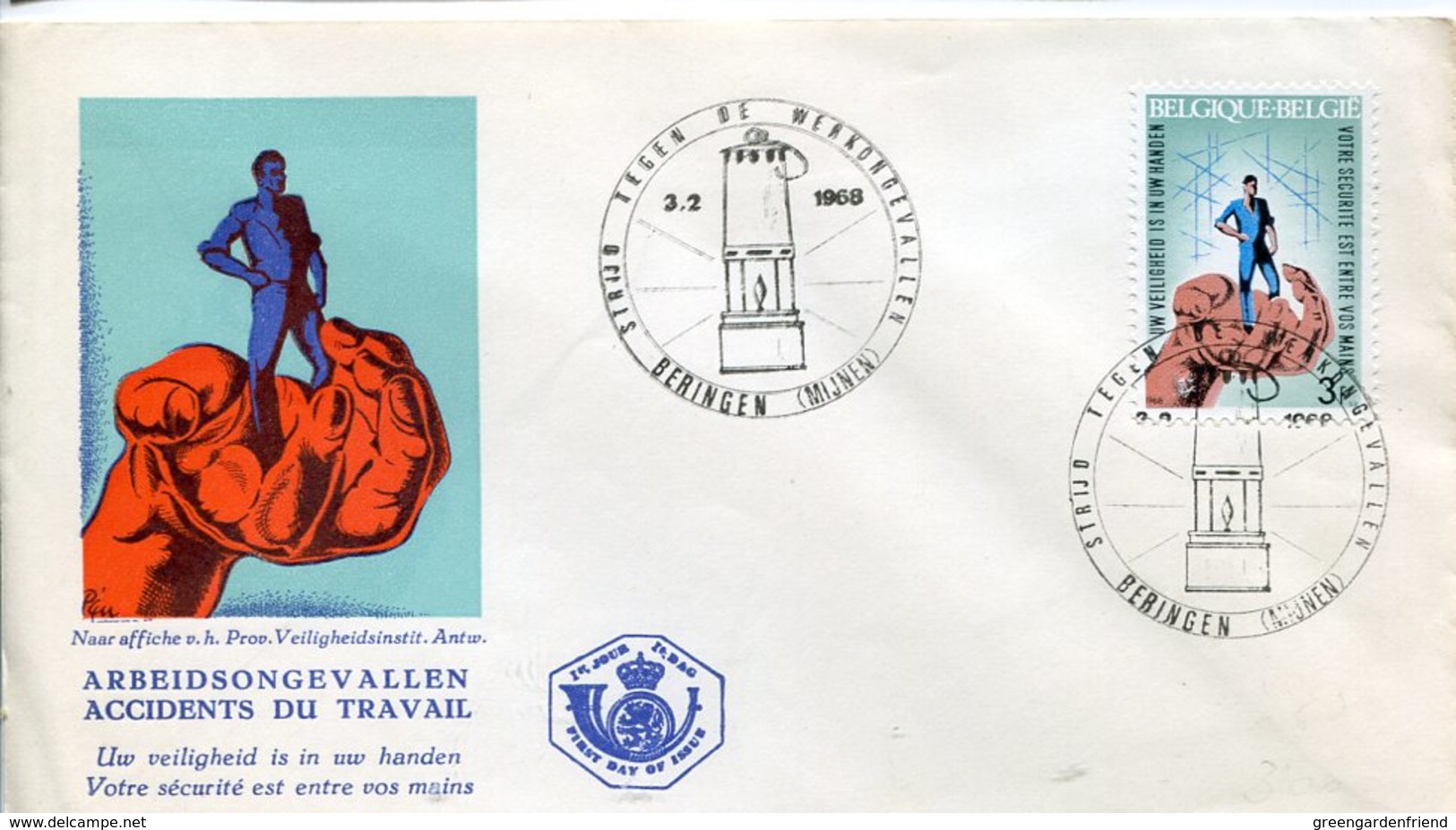 38585 Belgium, Fdc 1968  Geology,  Mineurs  Miners Mine - Autres & Non Classés