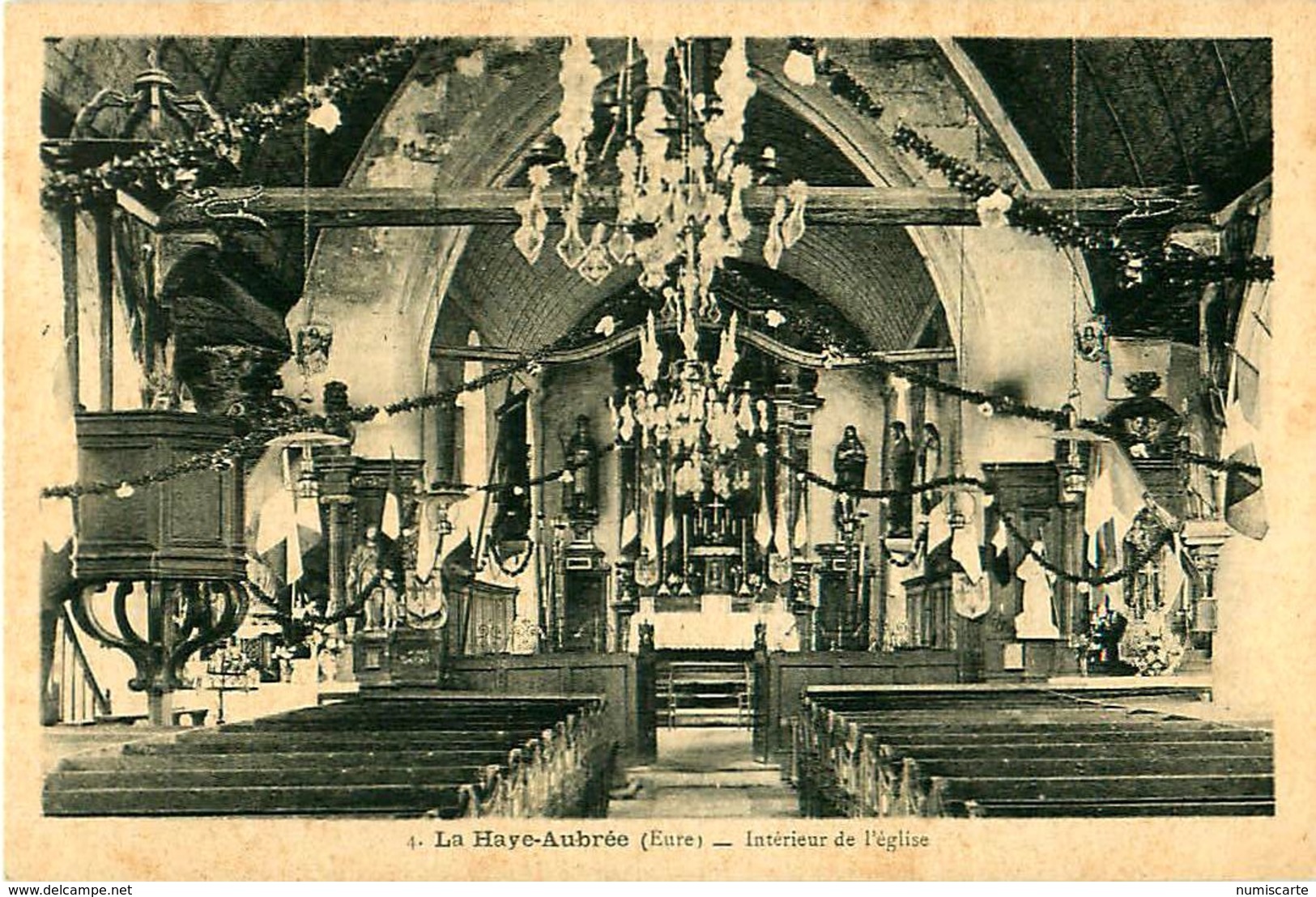 Cpa LA HAYE AUBREE 27  Intérieur De L' Eglise - Autres & Non Classés