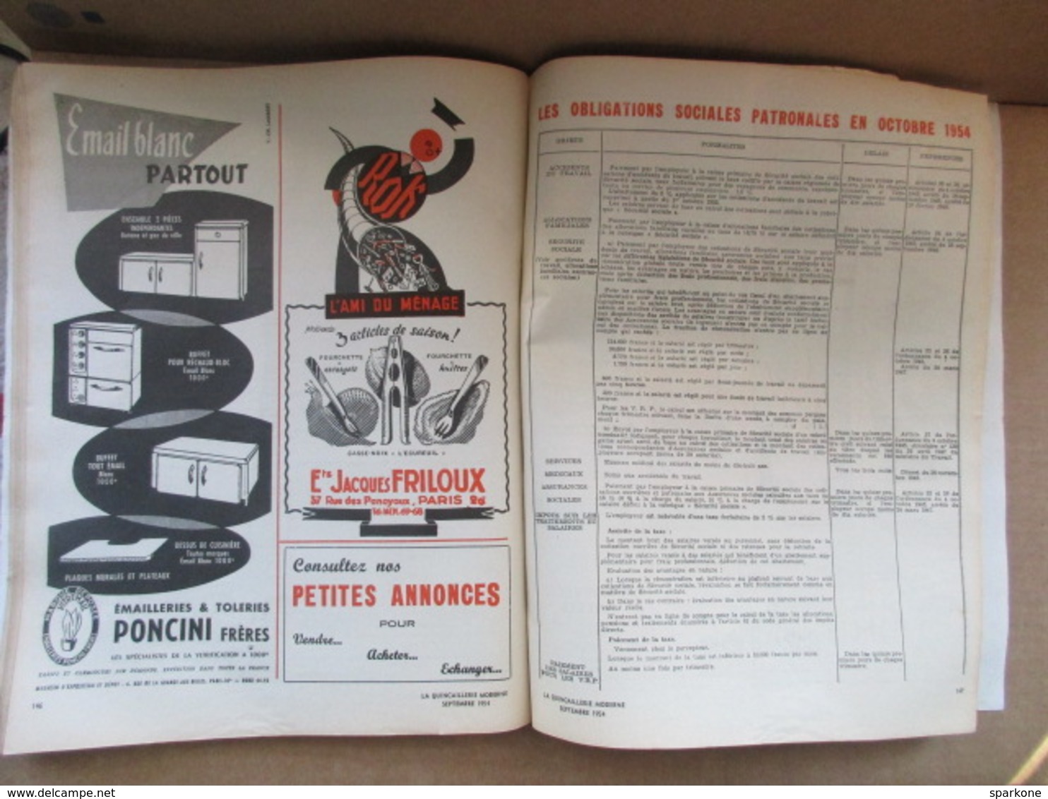 La quincaillerie moderne / fers et métaux / N° 105 Septembre 1954 / Publicité