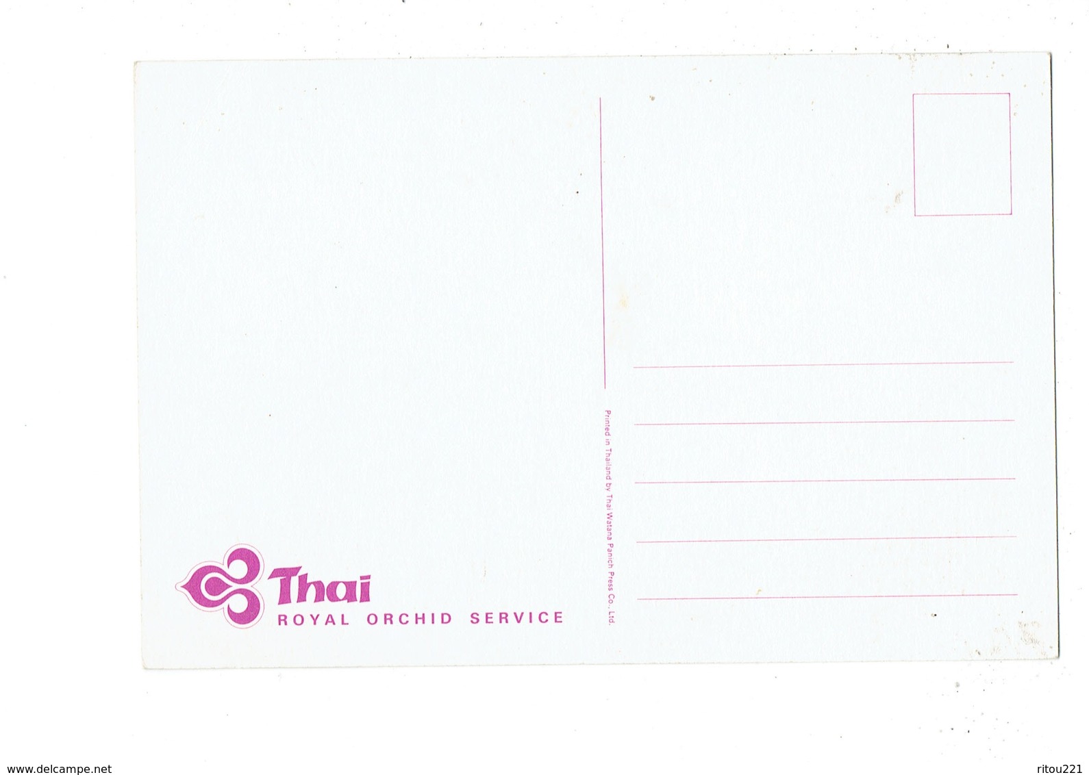 Cpm - Publicité THAI Airways ROYAL ORCHID SERVICE - Femme élégante Hôtesse De L'air - Thème Avion Aviation - Altri & Non Classificati