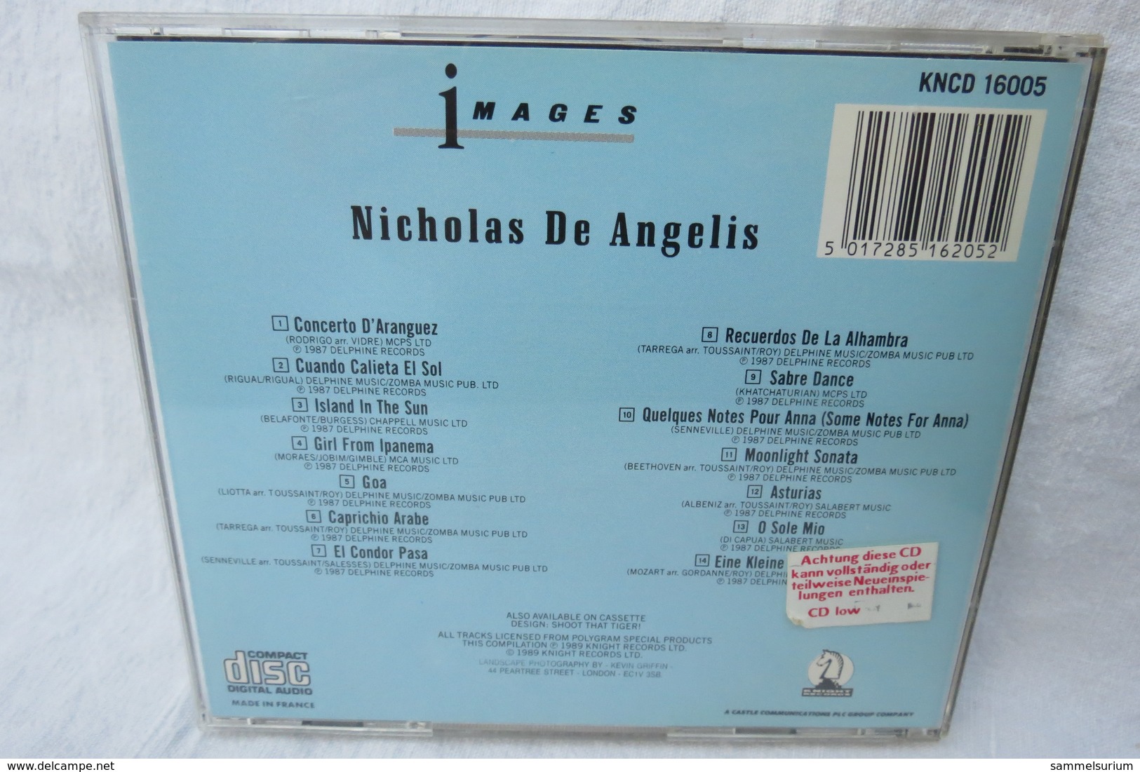 CD "Nicholas De Angelis" Images - Strumentali