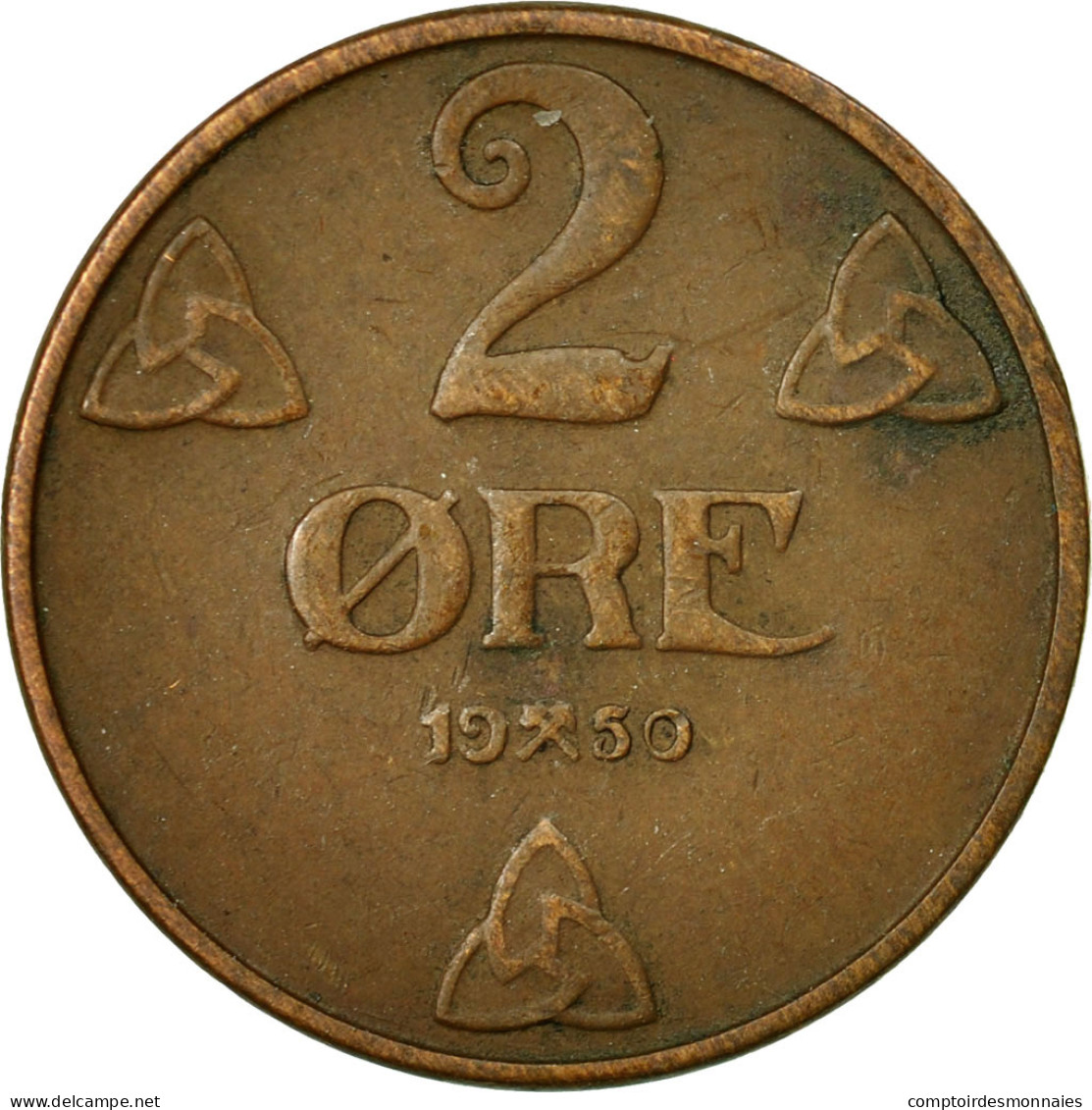 Monnaie, Norvège, Haakon VII, 2 Öre, 1950, TTB, Bronze, KM:371 - Norvège