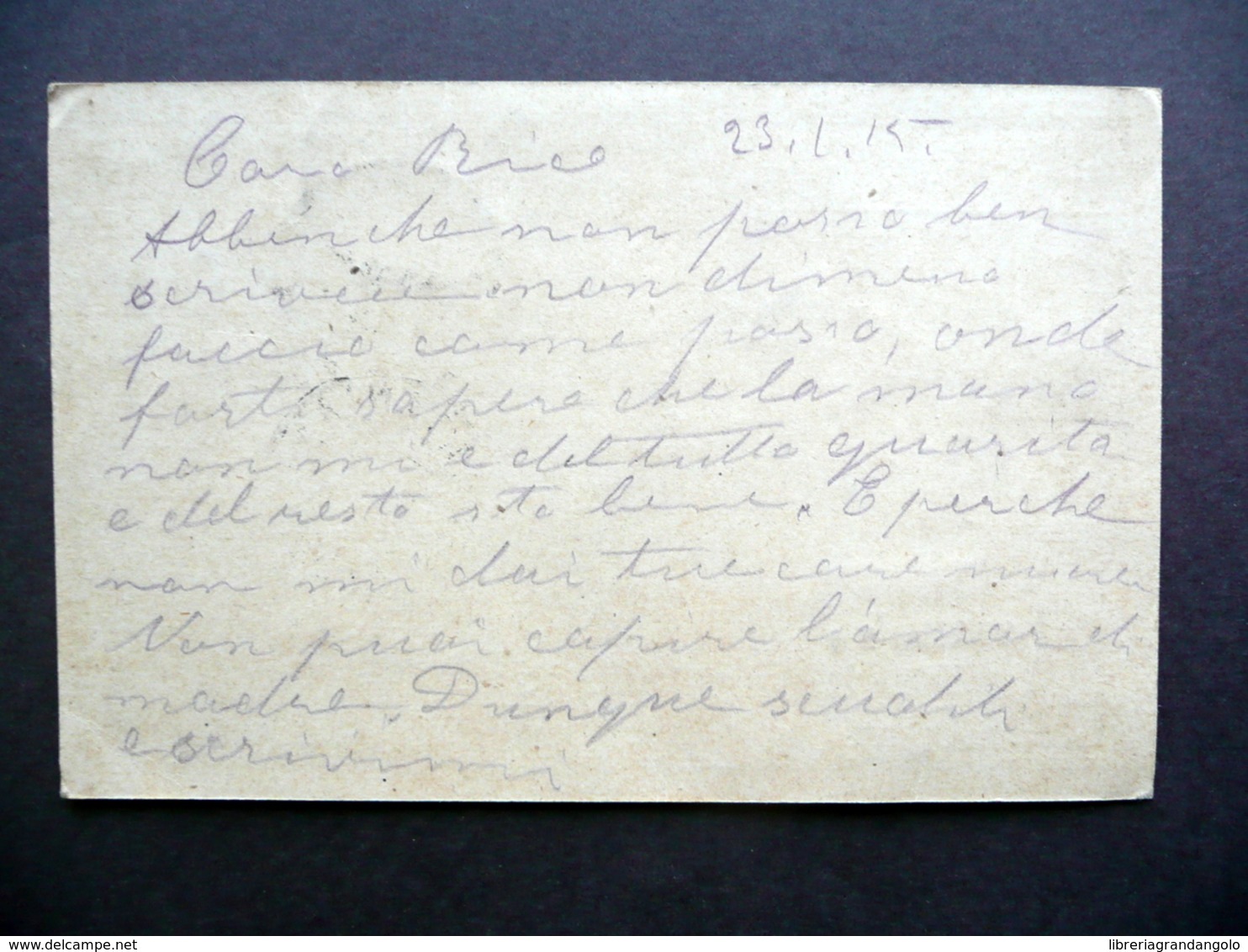 Cartolina Postale Annullo Fiume Enrico Burich Gennaio 1915 Francobollo - Non Classificati