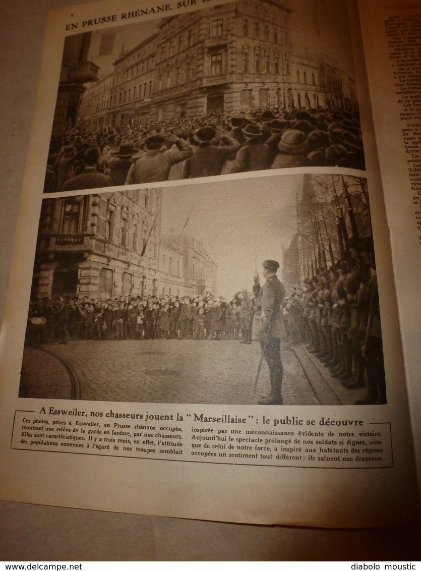 1919 LE MIROIR:Nos Chasseurs à Essweiler;Berlin;Bruges;Cologne;Désastre Au BEMBRIDGE LEDGE;Chasse Des Sous-marins;etc - Francés