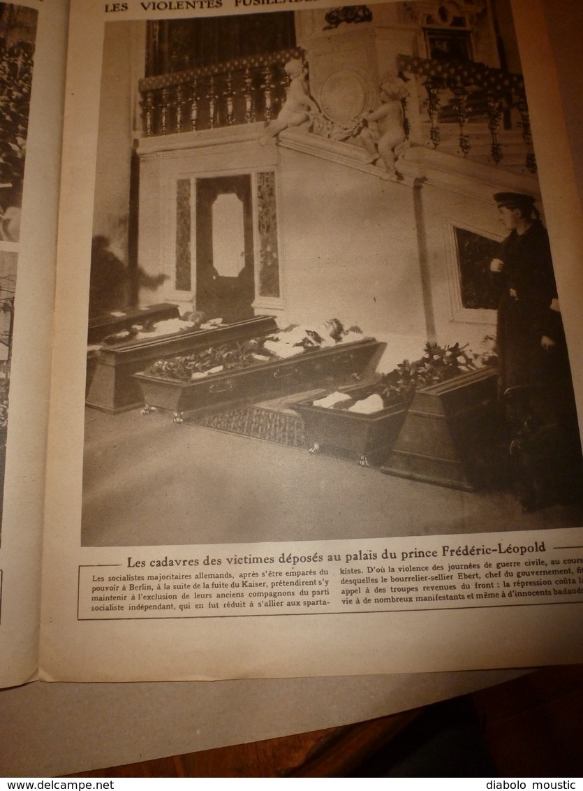 1919 LE MIROIR:Nos Chasseurs à Essweiler;Berlin;Bruges;Cologne;Désastre Au BEMBRIDGE LEDGE;Chasse Des Sous-marins;etc - Francés