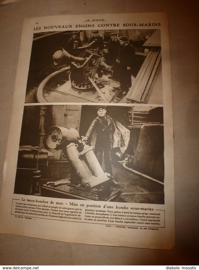 1919 LE MIROIR:Nos chasseurs à Essweiler;Berlin;Bruges;Cologne;Désastre au BEMBRIDGE LEDGE;Chasse des sous-marins;etc