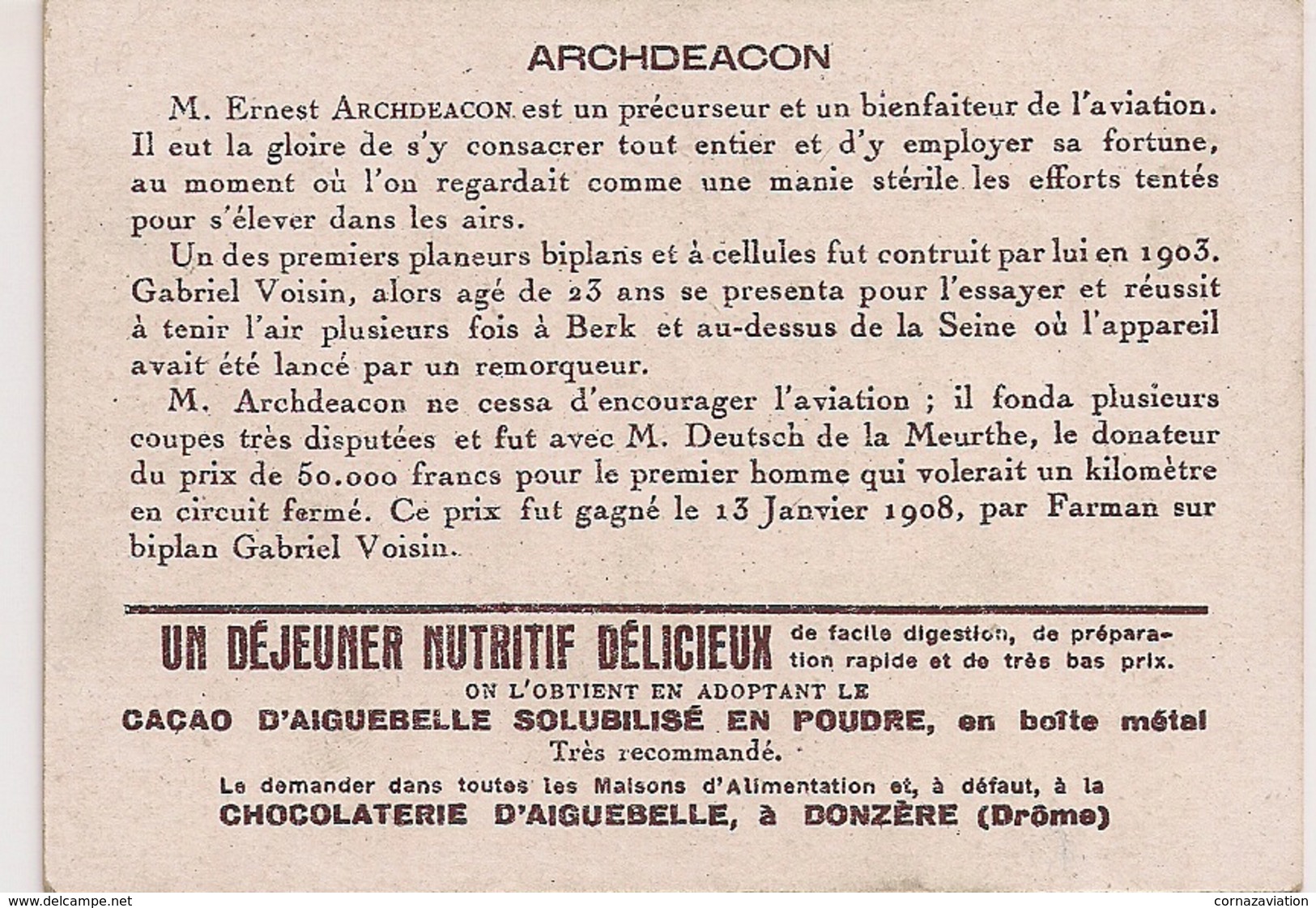 Aviation - Planeur De Ernest Archdeacon - 1905 - Autres & Non Classés