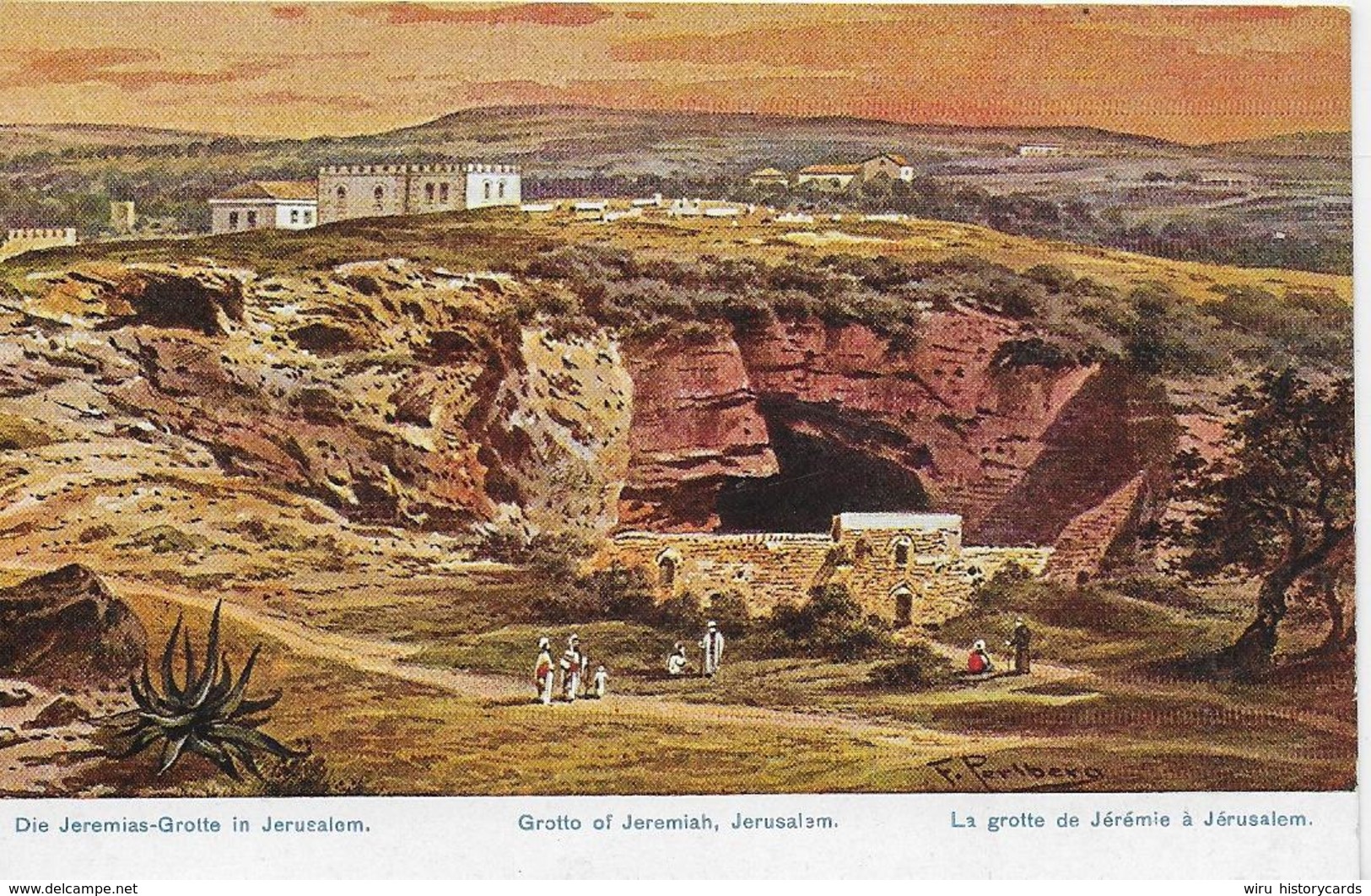 AK 0046  Perlberg , F. - Die Jeremias-Grotte In Jerusalem ( Palästina ) /  Künstlerkarte Um 1910-20 - Asien
