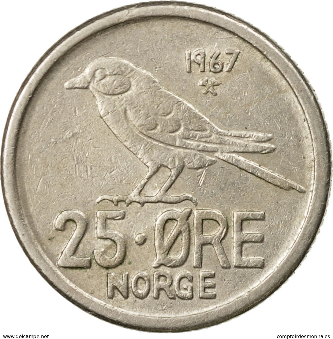 Monnaie, Norvège, Olav V, 25 Öre, 1967, TTB, Copper-nickel, KM:407 - Norvège