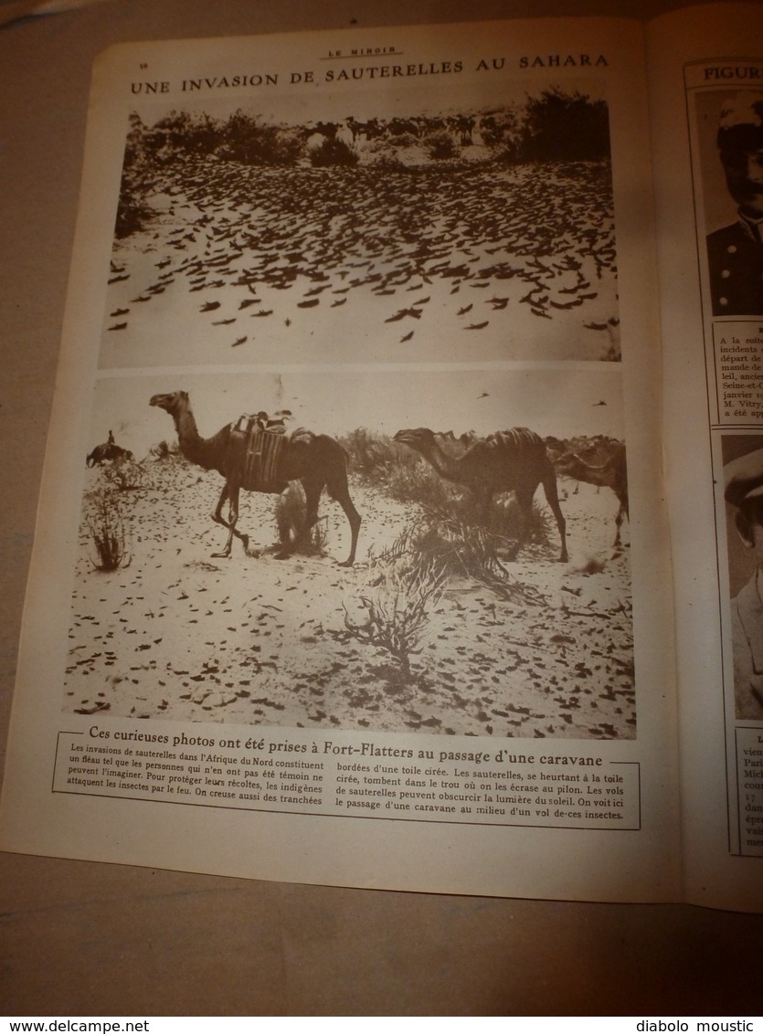 1919 LE MIROIR:Famine en Russie;Les tziganes de Hongrie;Le dirigeable anglais R34;Invasion de sauterelles au Sahara;etc