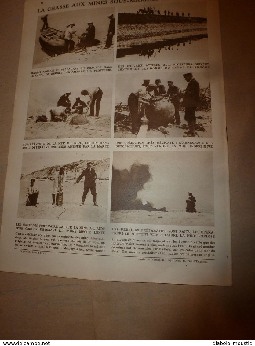 1919 LE MIROIR:Famine en Russie;Les tziganes de Hongrie;Le dirigeable anglais R34;Invasion de sauterelles au Sahara;etc