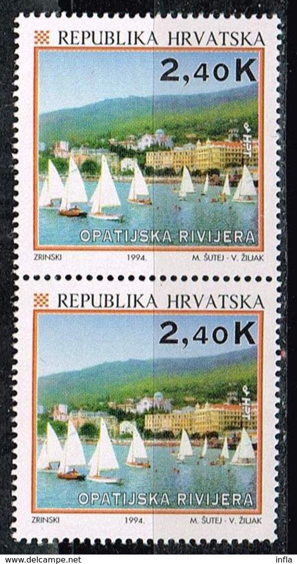 Kroatien 1994, Michel# 283 ** Segelboote - Kroatien