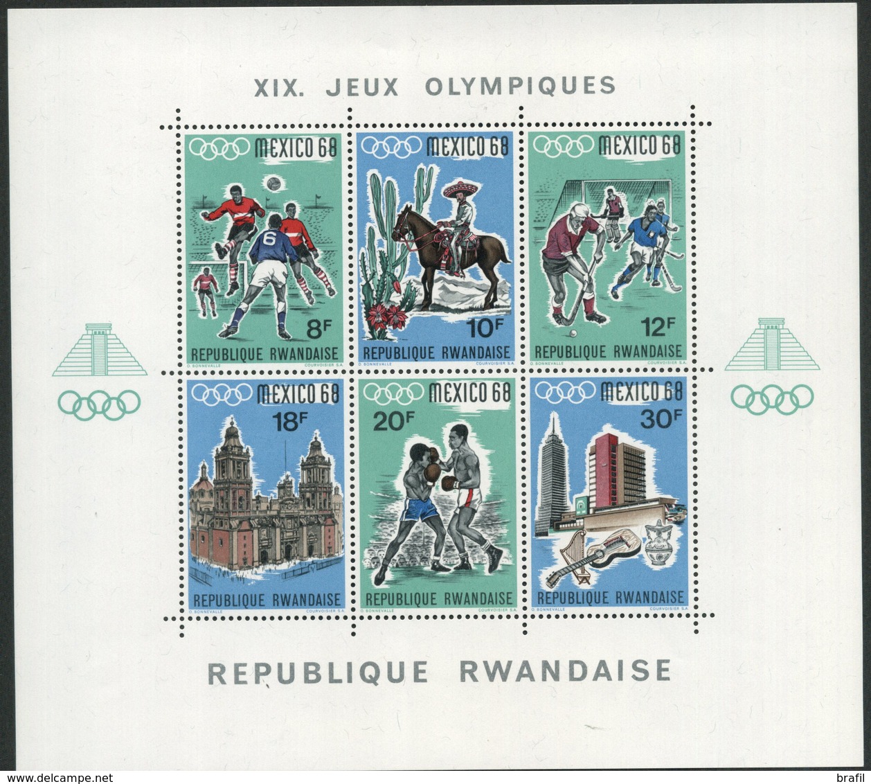 1968 Rwanda, Giochi Olimpici Del Messico, Foglietto Nuovo (**) - Nuovi