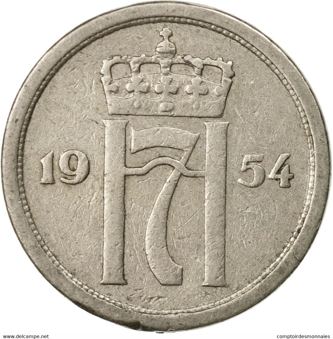Monnaie, Norvège, Haakon VII, 25 Öre, 1954, TTB, Copper-nickel, KM:401 - Norvège