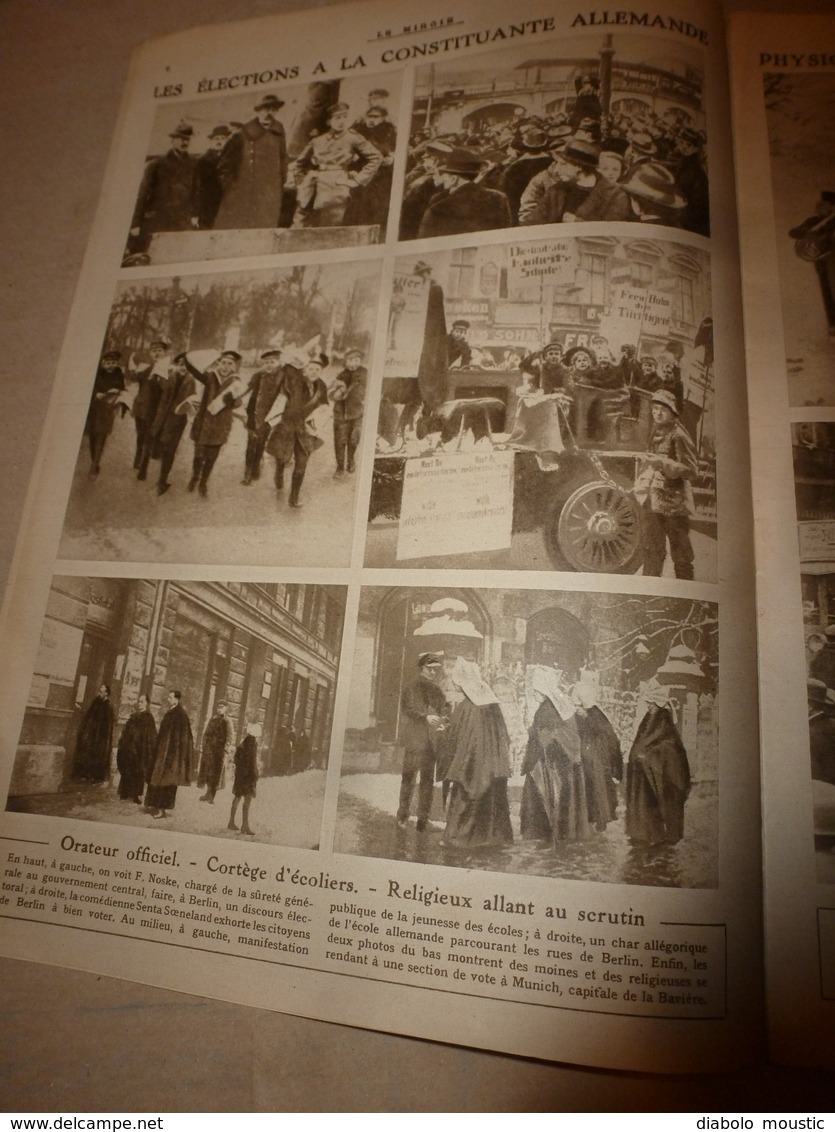 1919 LE MIROIR:Yougo-Slavie ; Berlin; La Poste Belge à Dusseldorf; Les Funérailles Nationales De Théodore Roosevelt;etc - Französisch