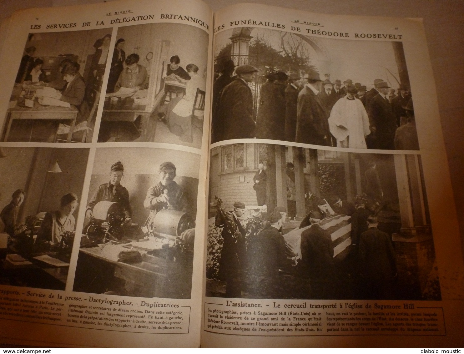 1919 LE MIROIR:Yougo-Slavie ; Berlin; La poste belge à Dusseldorf; Les funérailles nationales de Théodore Roosevelt;etc