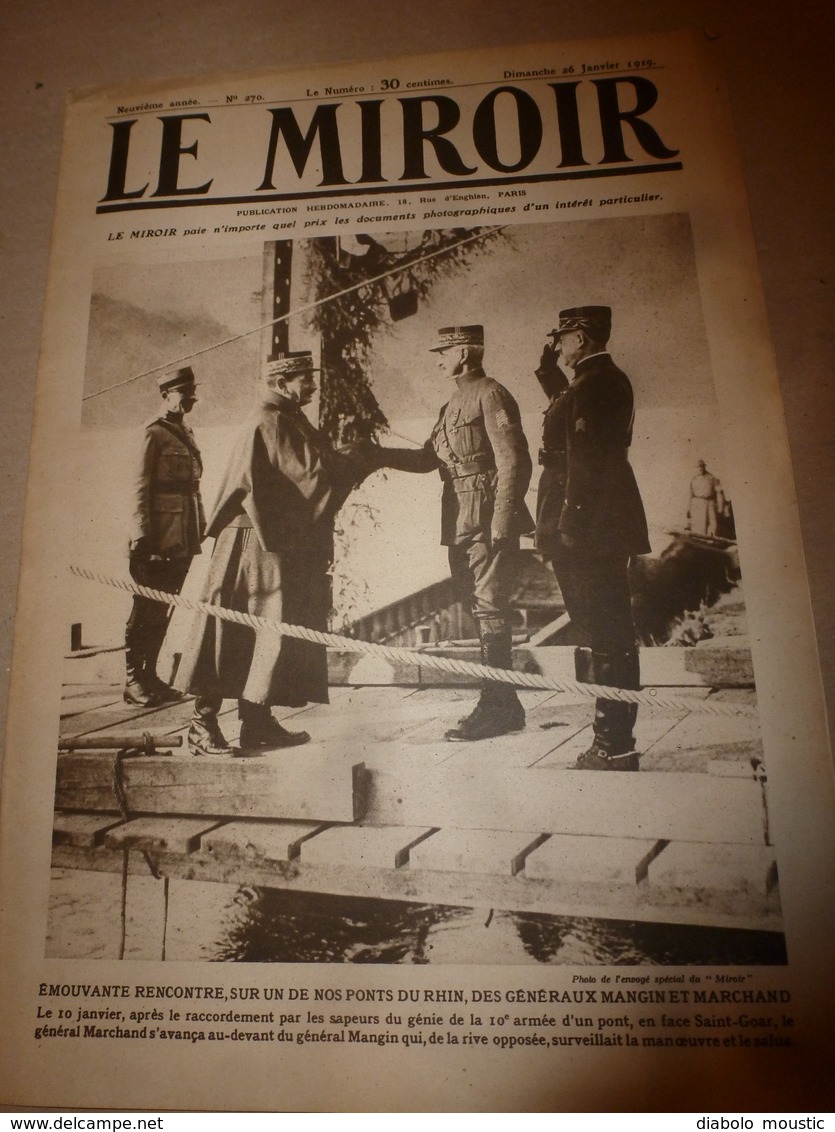 1919 LE MIROIR: Guerre Navale; La Nouvelle République Tchéco-Slovaque; Transport Des Trains à Travers Manche;Tokio ;etc - Francés