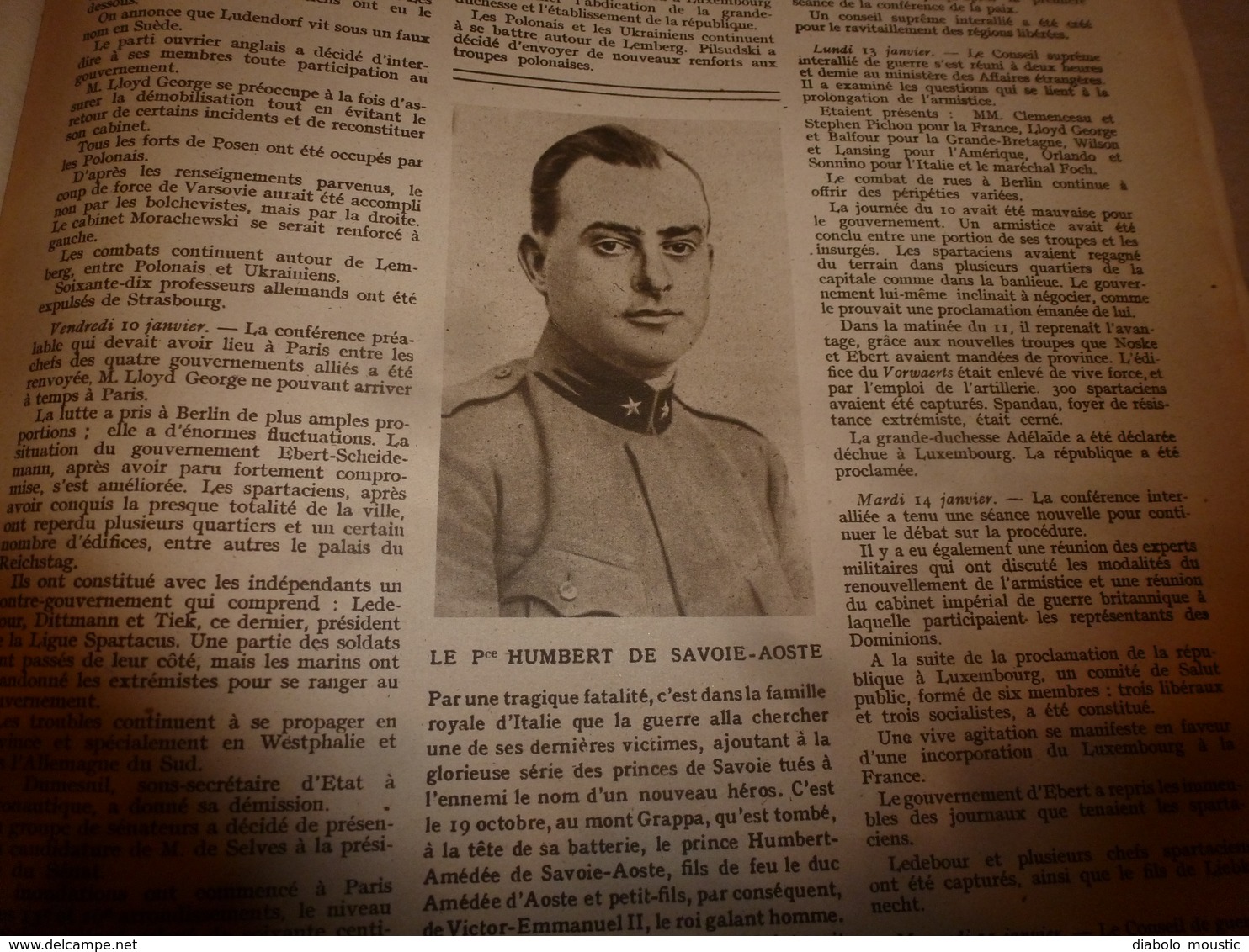 1919 LE MIROIR: Guerre navale; La nouvelle République Tchéco-Slovaque; Transport des trains à travers Manche;Tokio ;etc